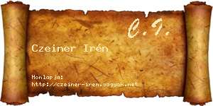 Czeiner Irén névjegykártya